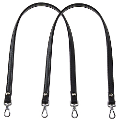 Черный Ремни сумки из искусственной кожи, Сплав с застежками, аксессуары для замены сумок, платина, чёрные, 600~630 мм