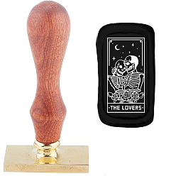  Набор сургучной печати, печать сургучом твердой латунной головки, деревянная ручка ретро латунный штамп комплект съемный, для конвертов приглашений, подарочная карта, прямоугольные, тема Таро, 9x4.5x2.3 см