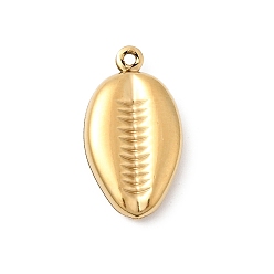 Shell Shape Подвески из нержавеющей стали 304, реальный 18 k позолоченный, ионное покрытие (ip), долговечный, шарм в форме ракушки, 18.5x10x3.5 мм, отверстие : 1 мм