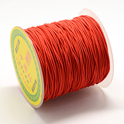 Red Round Elastic Cord, with Fibre Outside and Rubber Inside, Red, 0.8mm, about 68.89~71.08 yards(63~65m)/roll