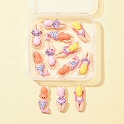 (52) Непрозрачная лаванда 12 шт 3 стили кабошоны из непрозрачной смолы, русалка и плавающая девушка, разноцветные, 29~30x11~14x7~8 мм, 4 шт / стиль