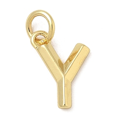 Letter Y Латунь прелести, стойки покрытие, без кадмия и без свинца, долговечный, с целью перехода в кольце, реальный 18 k позолоченный, Письмо Y, 12x8.5x2 мм, отверстие : 3 мм