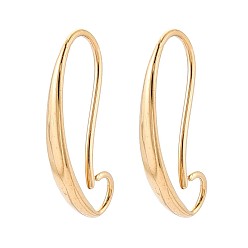 Настоящее золото 18K Ионное покрытие (ip) 304 крючки для серег из нержавеющей стали, реальный 18 k позолоченный, 18.5x3 мм, отверстие : 3 мм, штифты : 0.8 мм