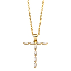 Letter T Unisex Brass Micro Pave Clear Cubic Zirconia Pendant Necklaces with Cable Chain, Letter, Letter T, 17.72 inch(45cm)