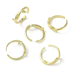 Real 18K Gold Plated Rack Plating Brass Knot Open Cuff Ring, Lead Free & Cadmium Free, Real 18K Gold Plated, US Size 7 3/4(17.9mm)