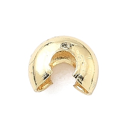Echt 18 k vergoldet Messing Quetschperlen Abdeckungen, cadmiumfrei und bleifrei, Gestell, langlebig überzogen, echt 18 k vergoldet, 5.5x4.5x2.5 mm, Bohrung: 1.8 mm