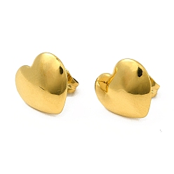 Настоящее золото 18K Ионное покрытие (ip) 304 серьги-гвоздики из нержавеющей стали для женщин, реальный 18 k позолоченный, 11x12 мм, штифты : 0.8 мм