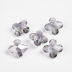 Gainsboro Faceted K9 Glass Charms, Imitation Austrian Crystal, Cross