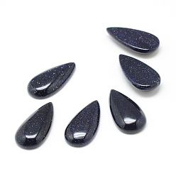 Синий Драгоценный Камень Синтетические голубые голдстоуновские кабошоны, слеза, 30x15x6 мм