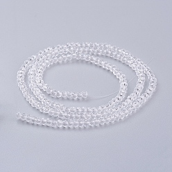 Clear Transparent Glass Beads Strands, Faceted, Rondelle, Clear, 3x2mm, Hole: 0.5mm, about 160~165pcs/strand, 15.35 inch~15.75 inch(39~40cm)