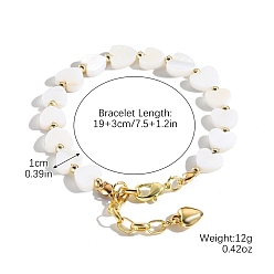 Сердце Женские браслеты из жемчуга и бисера в богемном стиле, со сплавочной фурнитурой, сердце, 7-1/2 дюйм (19 см)