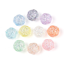 (52) Непрозрачная лаванда Уф-покрытие прозрачные акриловые бусины, радужный, мяч, разноцветные, 11.5x10.5 мм, отверстие : 2 мм