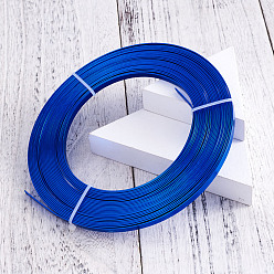 Royal Blue Aluminum Wire, Bendable Metal Craft Wire, Flat Craft Wire, Bezel Strip Wire for Cabochons Jewelry Making, Royal Blue, 5x1mm, about 32.8 Feet(10m)/roll