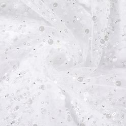 Белый Полиэфирная марлевая ткань, ткань с пайетками, для сумок своими руками аксессуары для одежды, белые, 1690x919x4 мм