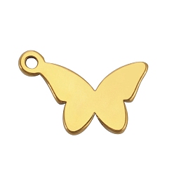 Золотой 304 подвески из нержавеющей стали, бабочки прелести, золотые, 7.9x9.9 мм