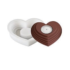 Сердце Силиконовые формы для подсвечников своими руками, формы для подсвечников, белые, сердце, 127x123x25.5 мм
