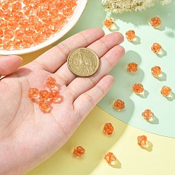 Orange Transparent Acrylic Beads, Lantern, Orange, 8.5x10x9.5mm, Hole: 1.5mm, about 1290pcs/500g