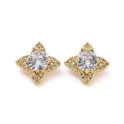 Настоящее золото 18K Латунь с микропокрытием, без кадмия и без свинца, долговечный, цветок, реальный 18 k позолоченный, 13x13x8 мм, отверстие : 4x2 мм