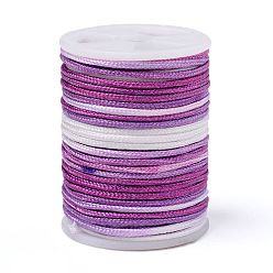 Colorful Segment Dyed Polyester Thread, Braided Cord, Colorful, 1.5mm, about 5.46 yards(5m)/roll