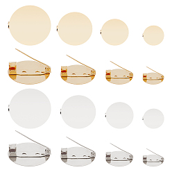 (52) Непрозрачная лаванда 96 шт. 4 стили сплава основы для броши, плоско-круглые, разноцветные, 15~30x5~6 мм, 12 шт / цвет