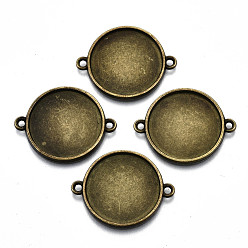 Античная Бронза Настройки соединителей кабошона сплава тибетского стиля, без кадмия, без никеля и без свинца, плоско-круглые, античная бронза, лоток : 19.5 мм, 28x22x2 мм, Отверстие : 1.5 мм , около 475 шт / 1000 г