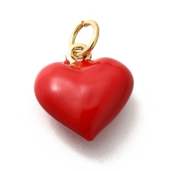 Сердце Стойка из латуни с эмалевыми подвесками, без кадмия и без свинца, долговечный, сердце прелести, с целью перехода в кольце, сердце, 13x12x5.5 мм, Перейти кольцо: 5x0.8 мм, 3.5 мм внутренним диаметром