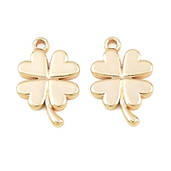 Golden 304 Stainless Steel Pendants, Clover Charms, Rack Plating, Long-Lasting Plated, Golden, 17x11x1.8mm, Hole: 1.4mm