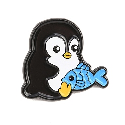 Fish Эмалевые значки в виде пингвинов из сплава, черные застежки для значков на лацканах для рюкзаков и одежды, белые, рыба, 25x26 мм