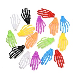 Palm Большие пластиковые подвески на Хэллоуин, череп рука, 44.5x22x1.8 мм, отверстие : 1.8 мм