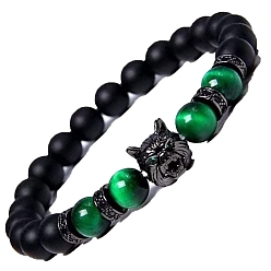 Тигровый глаз Естественно тигровый глаз стрейч браслеты, круглые, 7-1/2 дюйм (19 см)