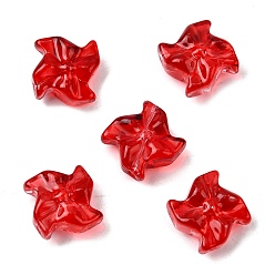 (123L) Белый крем непрозрачный блеск Стеклянные бусины, ветряная мельница, огнеупорный кирпич, 18x9x9 мм, отверстие : 1.2 мм