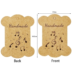 BurlyWood Cardboard Paper Thread Winding Boards, for Cross-Stitch, Bone with Musical Note, BurlyWood, 10.3x7.9cm