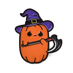 Тыква Эмалированные булавки на Хэллоуин, булавки для лацканов из сплава для одежды рюкзака, тыква, 30.5x25 мм
