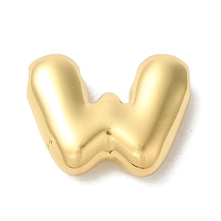 Letter W Brass Pendants, Long-Lasting Plated, Real 18K Gold Plated, Letter W, 9.5x12.5x3.5mm, Hole: 1.2mm