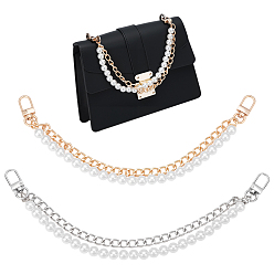 Платиновый & Золотой 2 шт. 2 цвета АБС-пластик, имитация жемчуга, удлинители для ремней для сумочек, С результатами железа и сплавов, платиной и золотом, 300 мм, 1 шт / цвет