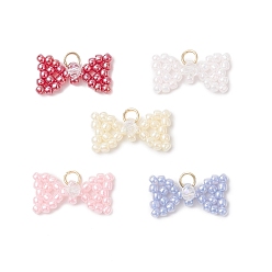 (52) Непрозрачная лаванда Стеклянные подвески из бисера, бантом, разноцветные, 12x22.5x6.5 мм, отверстие : 3.5 мм
