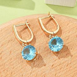 Золотой Плоские круглые серьги-кольца с паве из кубического циркония из латуни для женщин, без кадмия и без свинца, долговечный, стойки покрытие, золотые, 29.5x10 мм