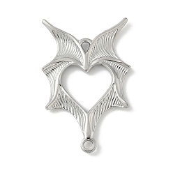 Нержавеющая Сталь Цвет 304 подвески-соединители в виде крыльев летучей мыши из нержавеющей стали, не тускнеет, цвет нержавеющей стали, 35x23x2 мм, отверстие : 2 мм