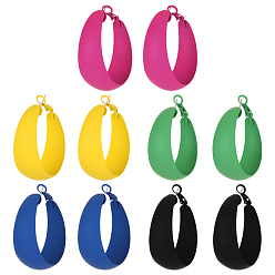 (52) Непрозрачная лаванда 5 пары 5 цветные серьги-кольца из цинкового сплава для женщин, кольцо, разноцветные, 45x41x14 мм, 1 пара / цвет