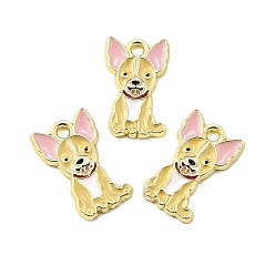 Собака Цинк подвески эмали сплава, прелести животных, золотые, собака, 15.5x10x1.5 мм, отверстие : 1.5 мм