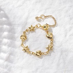 Звезда Регулируемые латунные пальцевые кольца, цепные цепи, с ионным покрытием (IP) 304 концевая цепь из нержавеющей стали, звезда, внутренний диаметр: 19~23.5 мм