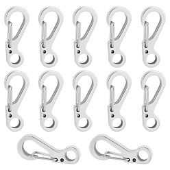 Нержавеющая Сталь Цвет 201 застежки Kecychain из нержавеющей стали, цвет нержавеющей стали, 24.5x10x6 мм, отверстия : 3.7 mm и 11.5x5.5 мм, 12 шт / коробка