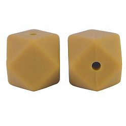 Темно-Золотистый Восьмиугольные бусины из пищевого силикона, темные золотарник, 17 мм