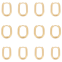 Золотой 6 пары 3 стили 304 серьги-кольца из нержавеющей стали, овальные, золотые, 18.5~22.5x15.5~16x2.5 мм, 2 пары / стиль