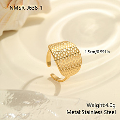 Oro 304 anillos de dedo del acero inoxidable, oval, dorado, diámetro interior: 15~20 mm