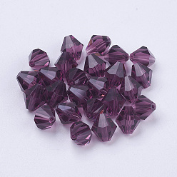 Dark Orchid Imitation Austrian Crystal Beads, Grade AAA, Faceted, Bicone, Dark Orchid, 8x8mm, Hole: 0.9~1mm