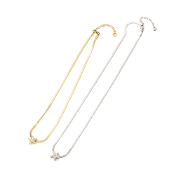 (52) Непрозрачная лаванда Звезда 304 ожерелья из нержавеющей стали с микропаве и кубическим цирконием, с цепями-змейками из нержавеющей стали, долговечный, разноцветные, 20.08 дюйм (51 см)