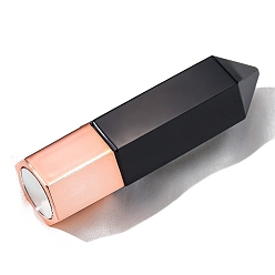 Obsidian Hexagonal Prism Natural Obsidian Roller Ball Bottles, Essential Oil Bottles, 2.5x2.5x9.3cm