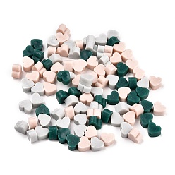 (52) Непрозрачная лаванда Частицы сургуча, для ретро печать печать, сердце, разноцветные, 7.3x8.6x5 мм , около 110~120 шт / мешок