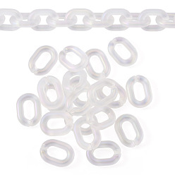 Прозрачный 20шт. прозрачных акриловых быстроразъемных соединителей, ab color овальные ссылки, прозрачные, 19x14 мм